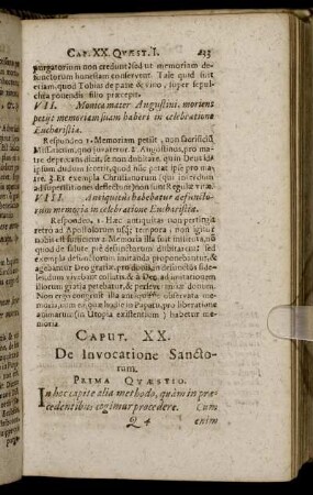 Caput XX. De Invocatione Sanctorum.
