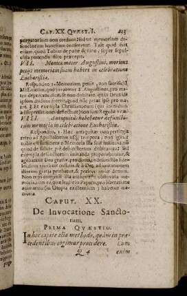 Caput XX. De Invocatione Sanctorum.