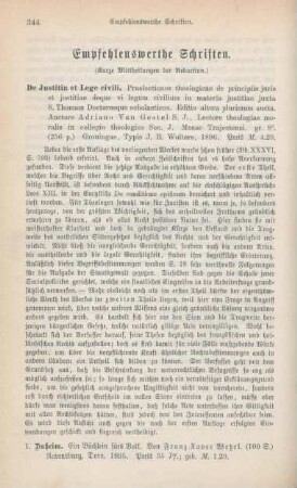 344-354 Empfehlenswerthe Schriften