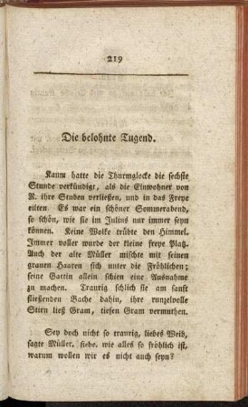 Die belohnte Tugend.