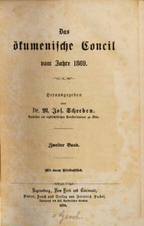 Das ökumenische Concil vom Jahre 1869, 2