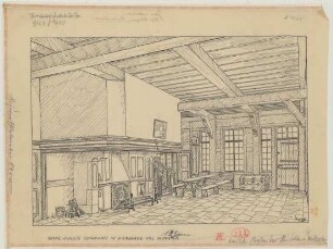 Schonebeck bei Nienberge (Kreis Münster): Hof Schulte Osterhoff. Haupthaus (Innenansicht)