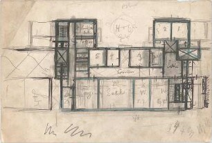 Hildebrand, Adolf von; Garmisch-Partenkirchen; Wohnhaus Riedberg für Hermann Levi - Grundriss