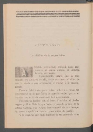 Capítulo XXXI - La víctima de la superstición