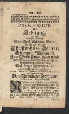 Procession Und Ordnung ...