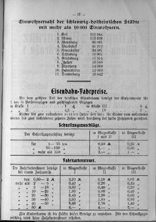 Eisenbahn-Fahrpreise
