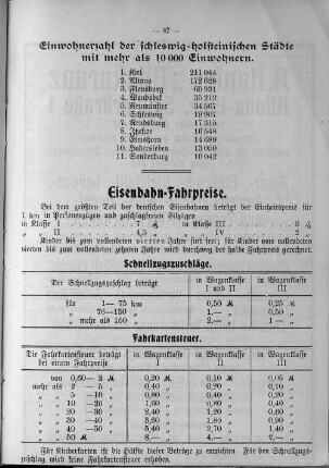 Eisenbahn-Fahrpreise