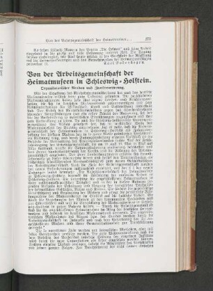 Von der Arbeitsgemeinschaft der Heimatmuseen in Schleswig=Holstein.