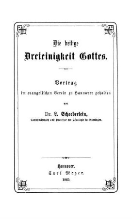 Die heilige Dreieinigkeit Gottes