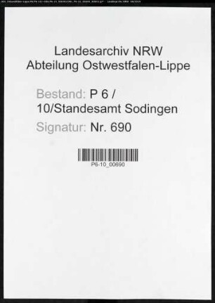 Sterberegister Standesamt Herne-Sodingen (III)