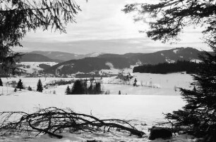Hinterzarten: Tal mit Hinterzarten; vom Wald beim Heiligenbrunnen