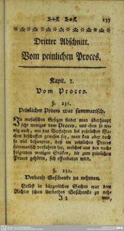 Dritter Abschnitt. Vom peinlichen Proces