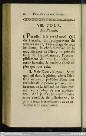 VIII. Jour. Du Paradis