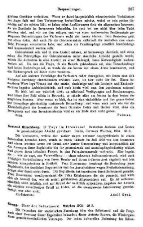 267-268, Gaupp, Über den Selbstmord