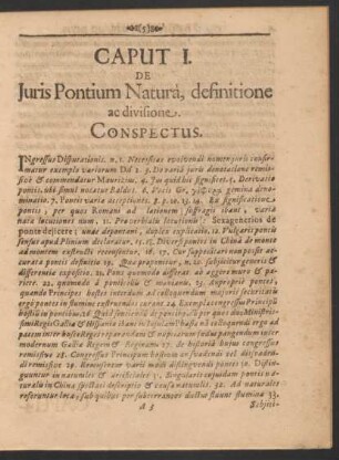 Caput I. De Iuris Pontium Natura, definitione ac divisione.