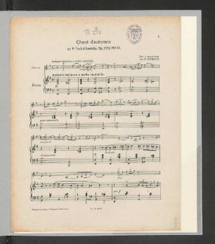 Chant d'automne [Violino und Piano]