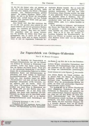 1: Zur Fayencefabrik von Oettingen-Wallerstein