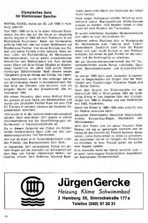 Olympisches Gold für Blankeneser Sportler