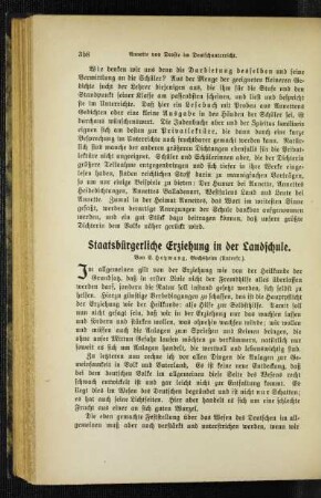 Staatsbürgerliche Erziehung in der Landschule
