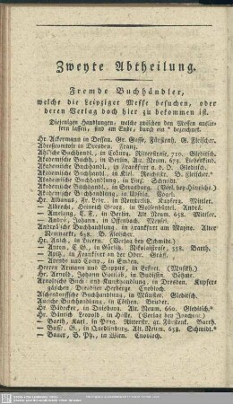 Zweyte Abtheilung