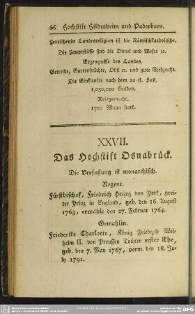 XXVII. Das Hochstift Osnabrück