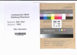 Entnazifizierung Hermann Nie , geb. 23.12.1896 (Lehrer)