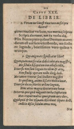 Caput XXX. De Libris.