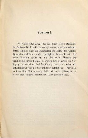 Die Tuberkulose des Harn- und männlichen Genital-Apparates : Inaug.-Diss.