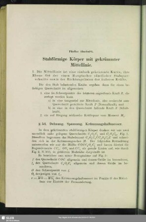 Fünfter Abschnitt. Stabförmige Körper mit gekrümmter Mittellinie