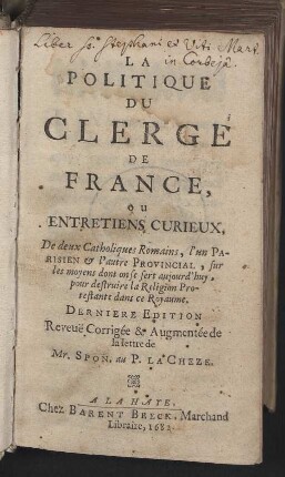 La politique du clergé de France