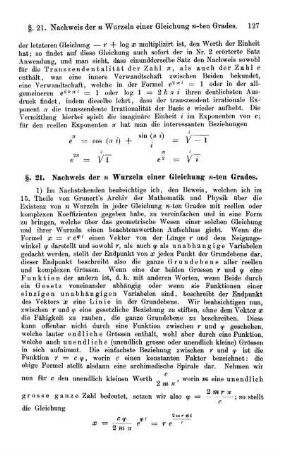 §. 21. Nachweis der n Wurzeln einer Gleichung n-ten Grades.
