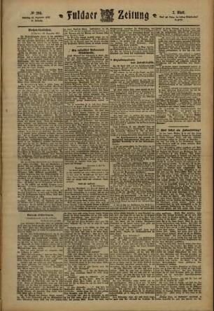 Zweite Ausgabe vom Samstag, den 23. Dezember 1911.