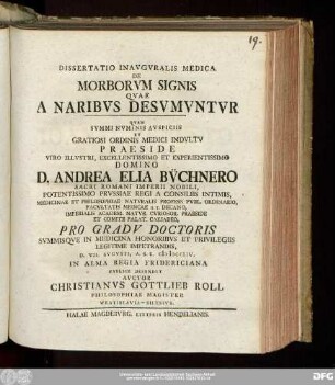 Dissertatio Inavgvralis Medica De Morborvm Signis Qvae A Naribvs Desvmvntvr