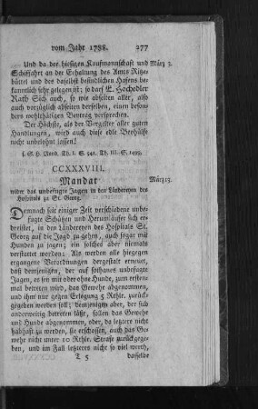 CCXXXVIII. Mandat