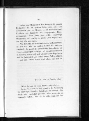 Berlin, den 29. October 1897