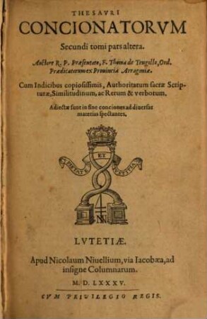 Thesavri Concionatorvm Tomvs ..., 2,2