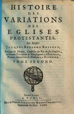 Histoire des variations des eglises protestantes, 2