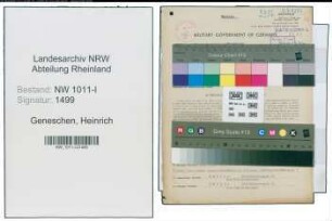 Entnazifizierung Heinrich Geneschen , geb. 09.07.1892 (Betriebswart)
