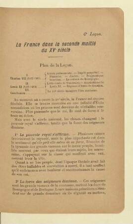 La France dans la seconde moitié du XVe siècle
