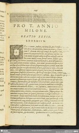 Pro T. Annio Milone. Oratio XXXIX.