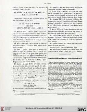 Nuova pubblicazione de' Papiri Ercolanesi