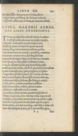 P. Virg. Maronis Aeneidos Liber Duodecimus.