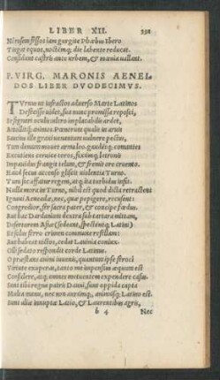 P. Virg. Maronis Aeneidos Liber Duodecimus.