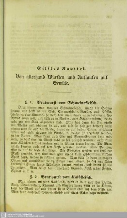 Eilftes Kapitel. Von allerhand Würsten und Auflaufen auf Gemüse