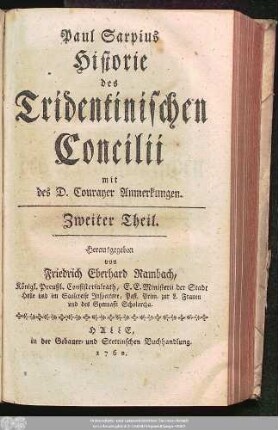 2: Paul Sarpius Historie des Tridentinischen Concilii