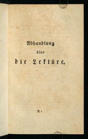 3-120, Abhandlung über die Lektüre