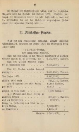 III. Steinkohlen-Bergbau.