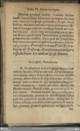 Testis VII. Variolarum
