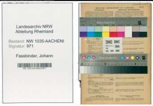 Entnazifizierung Johann Fassbinder , geb. 15.03.1891 (Steiger)