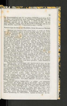 Veränderungen der Zunge und Mundhöhle, Durst, Ohrensausen, Taubheit